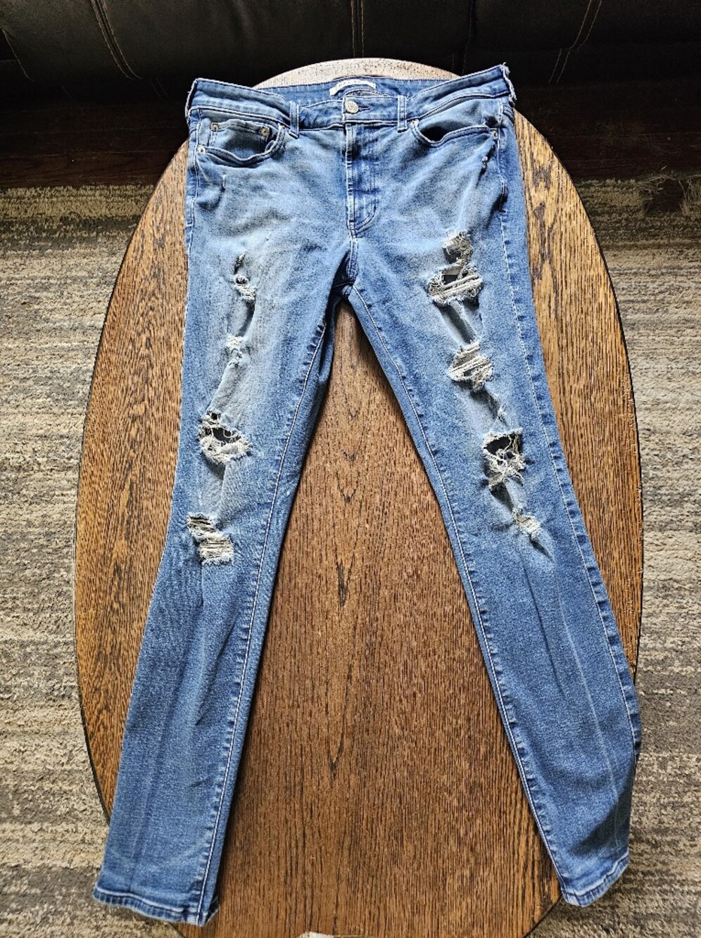 PacSun Light Blue Distressed Skinny Jeans Size Mens 34x32